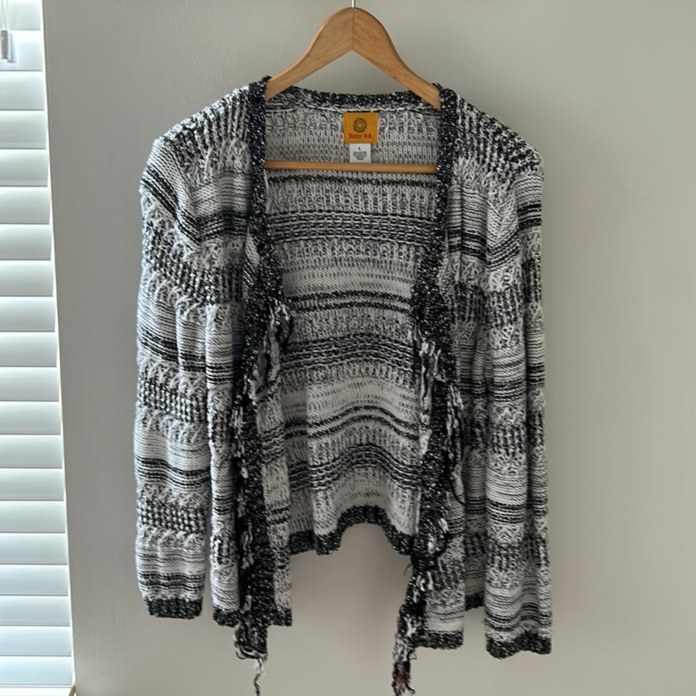 Ruby Rd. Black and White Cardigan